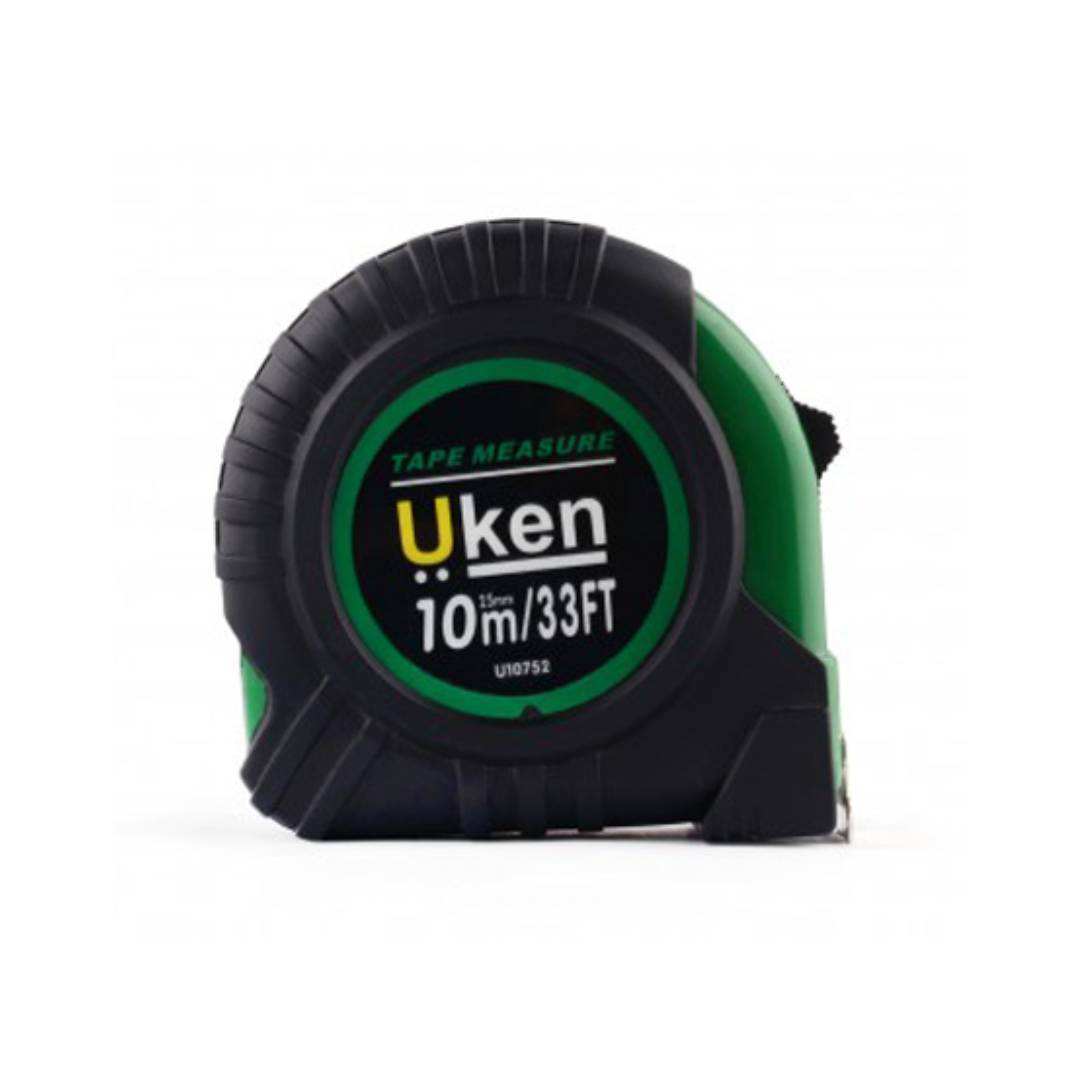 UKEN U10752 Measuring Tape 10 Mtr (25Mm) Green