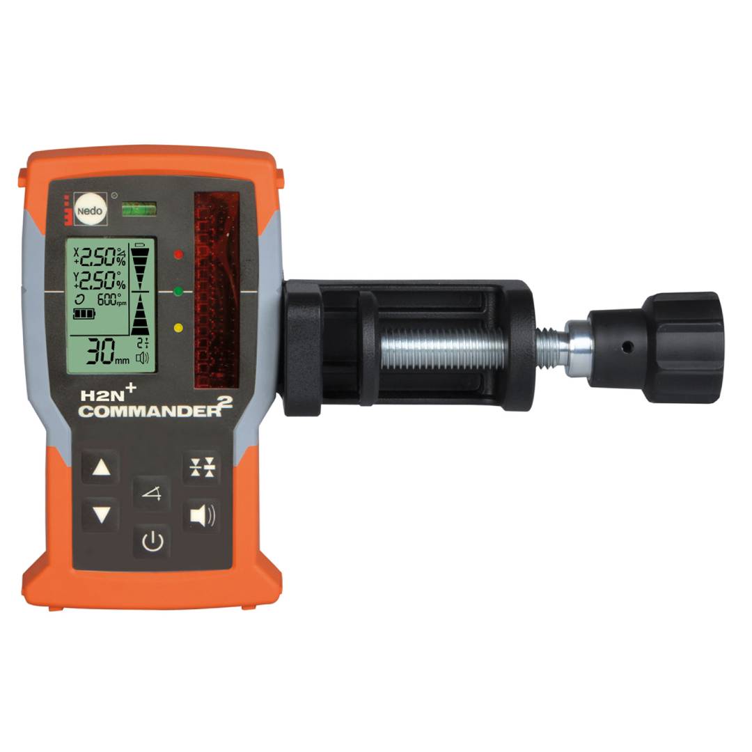 NEDO 430375 COMMANDER 2 HVA2N with tilt-control and Heavy-Duty rod clamp Laser Receiver