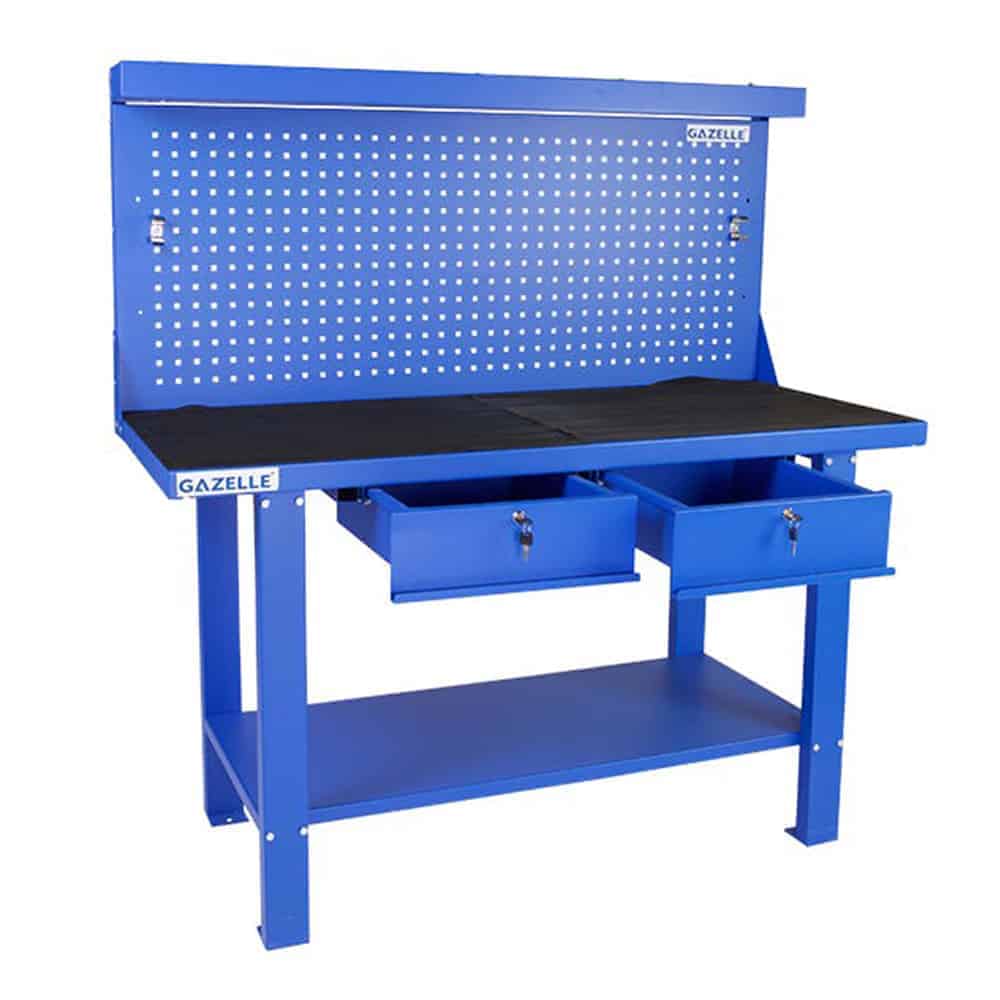 GAZELLE G2605 Steel Workbench With Pegboard And Drawers 59 In.
