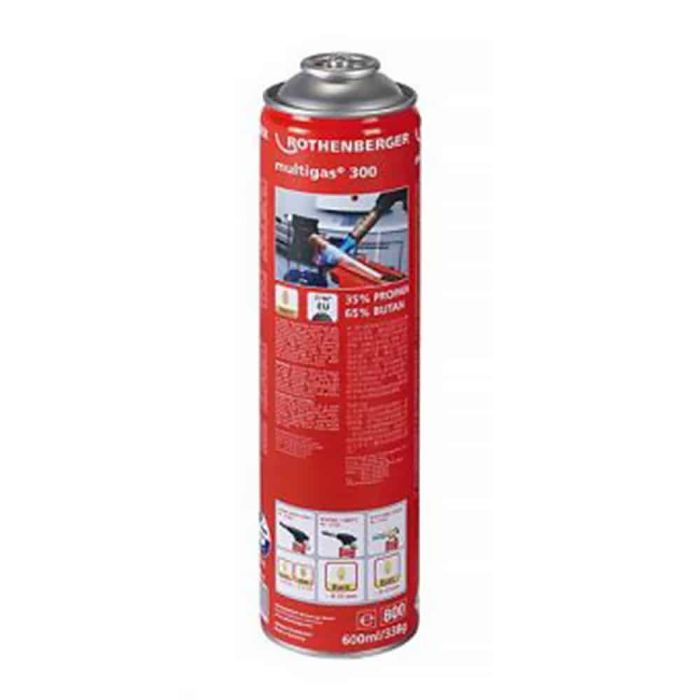 ROTHENBERGER 3.5510 Multigas 300 Gas Cartridge, 750ml, 7/16 In. US Thread