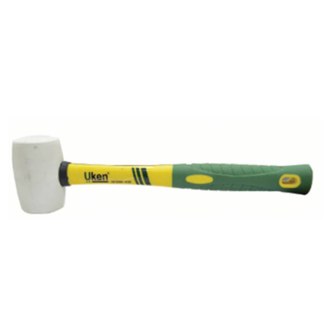 UKEN UH19224 Rubber Hammer 24 Oz Fiber Handle (White)