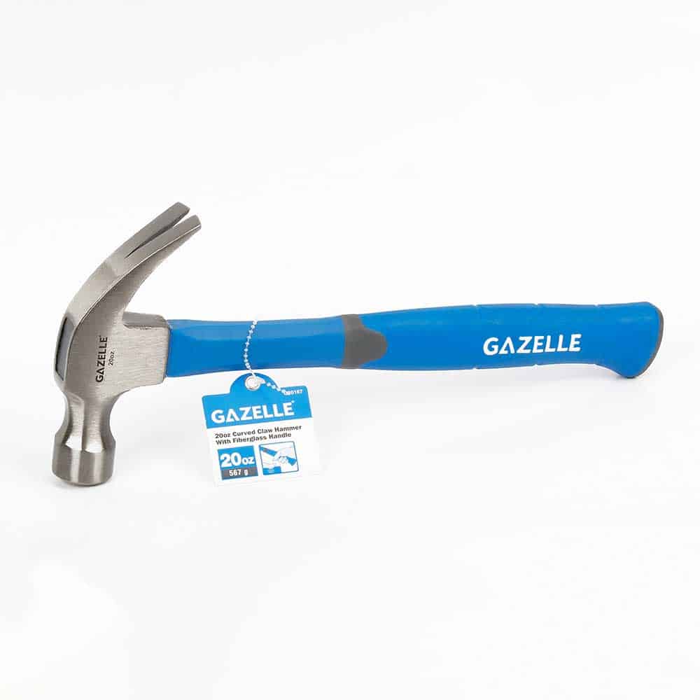 GAZELLE G80167 Curved Claw Hammer With Fiberglass Handle 20oz