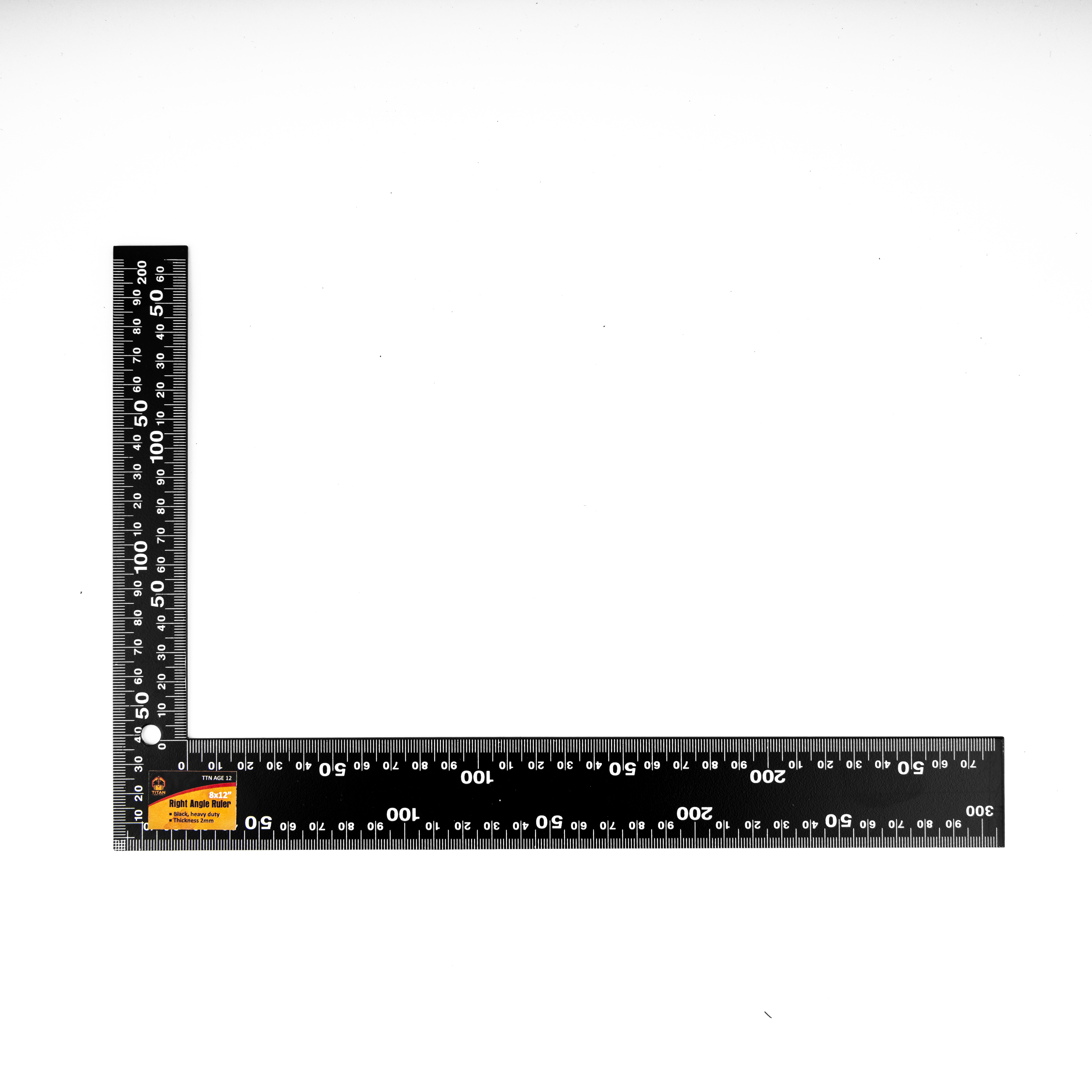 TITAN Right Angle Scale Black 12 Inch
