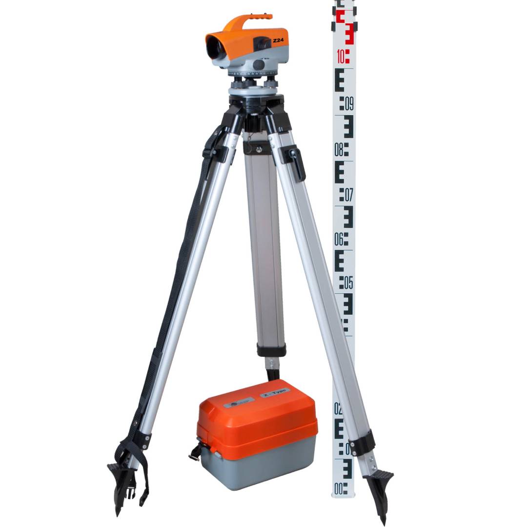 NEDO 465245 Levelling Set Z24 with 5 m levelling staff + aluminium tripod