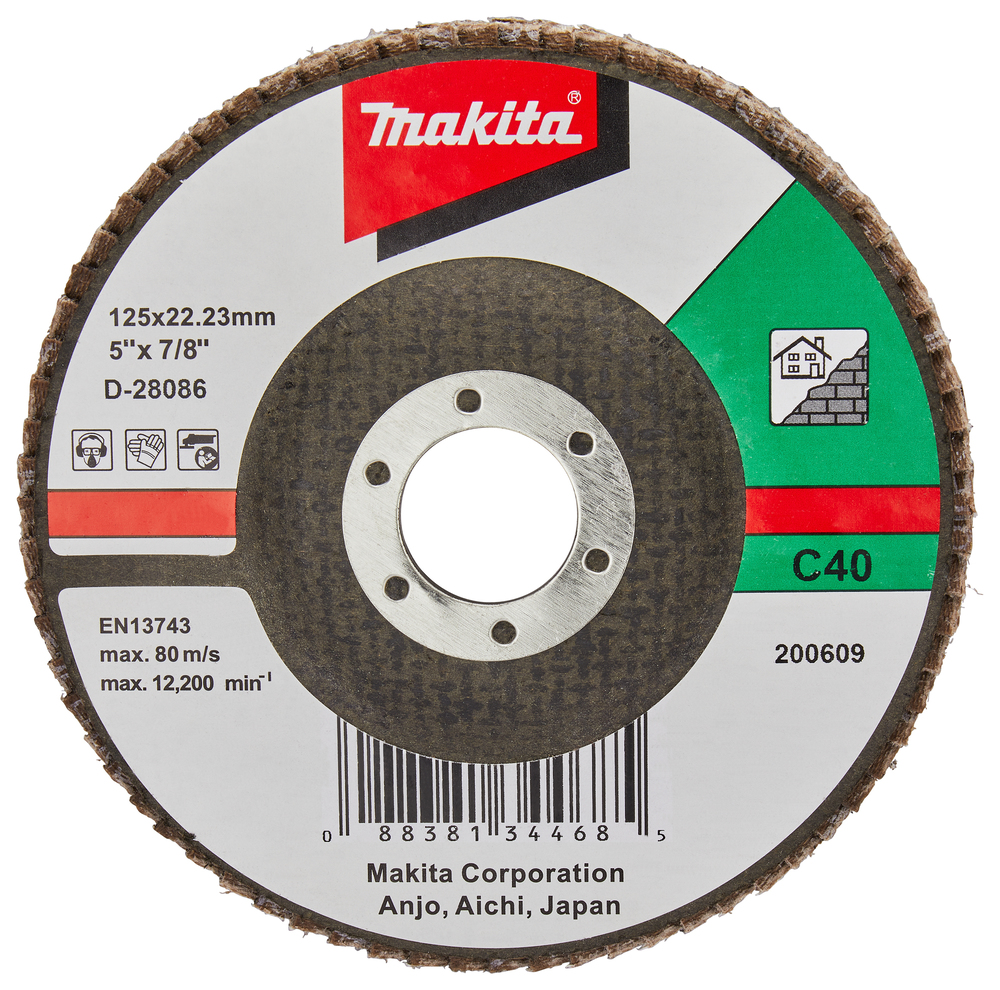 MAKITA D-28086 Flap Disc C40 125 Mm (Stone)