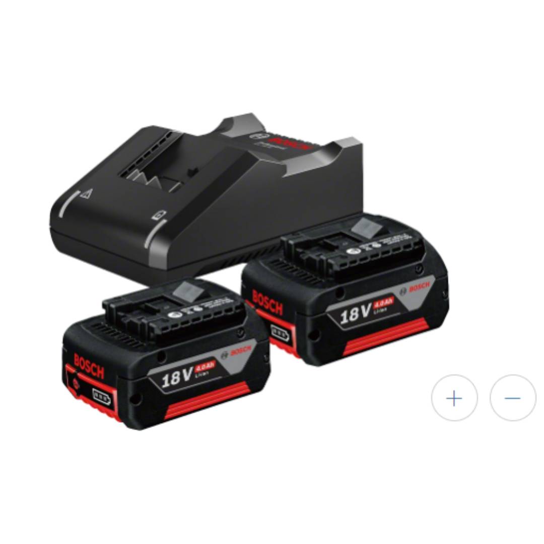 BOSCH 2 x 4.0Ah Battery + 18V Charger Starter Kit