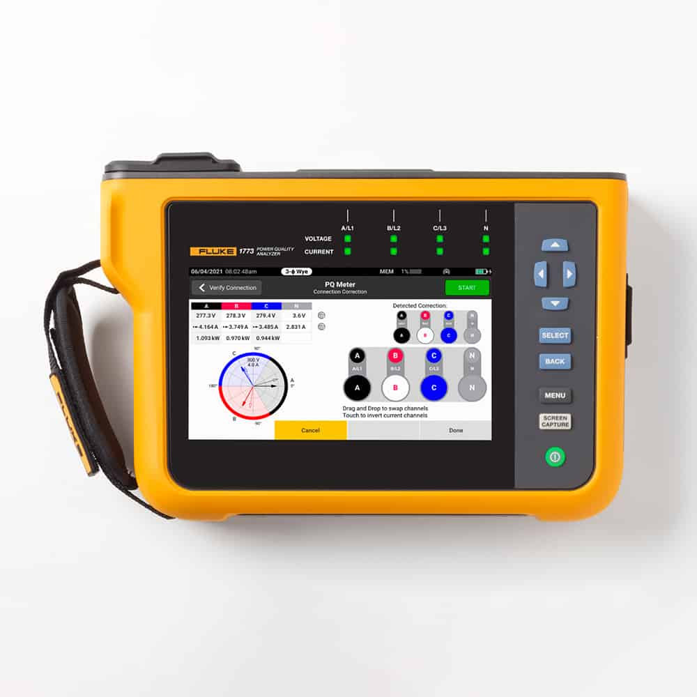 FLUKE 1777 Power Quality Analyzer, 3-Phase, 1 - 20MS/s