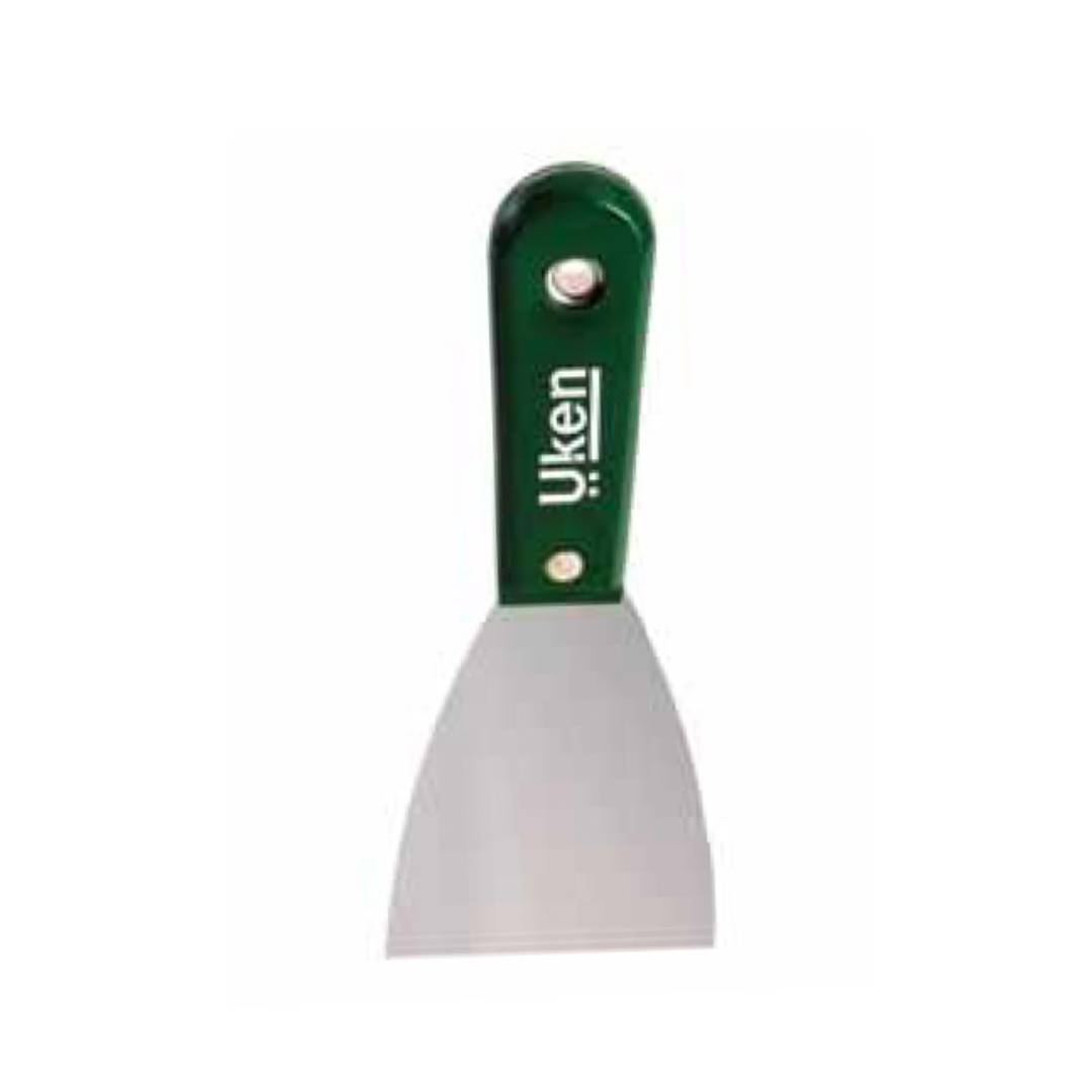 UKEN U05024 Scraper 4" Stainless Steel Green Handle