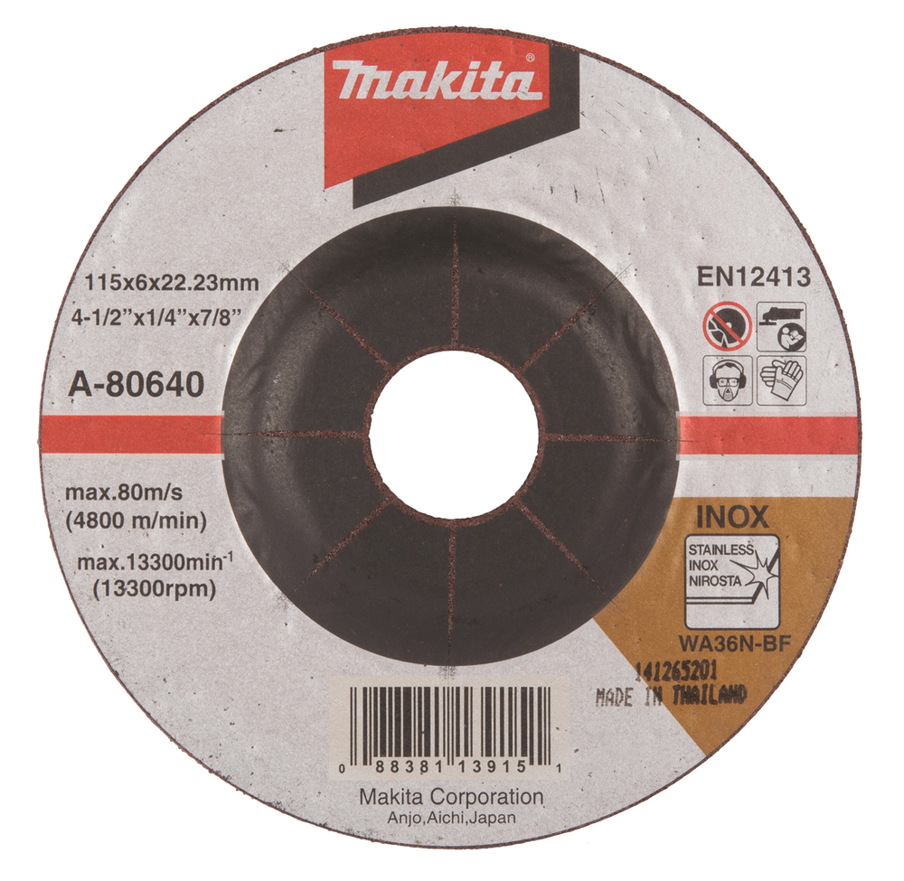 MAKITA A-80640 Grinding Wheel 115Mm For Stainless Steel