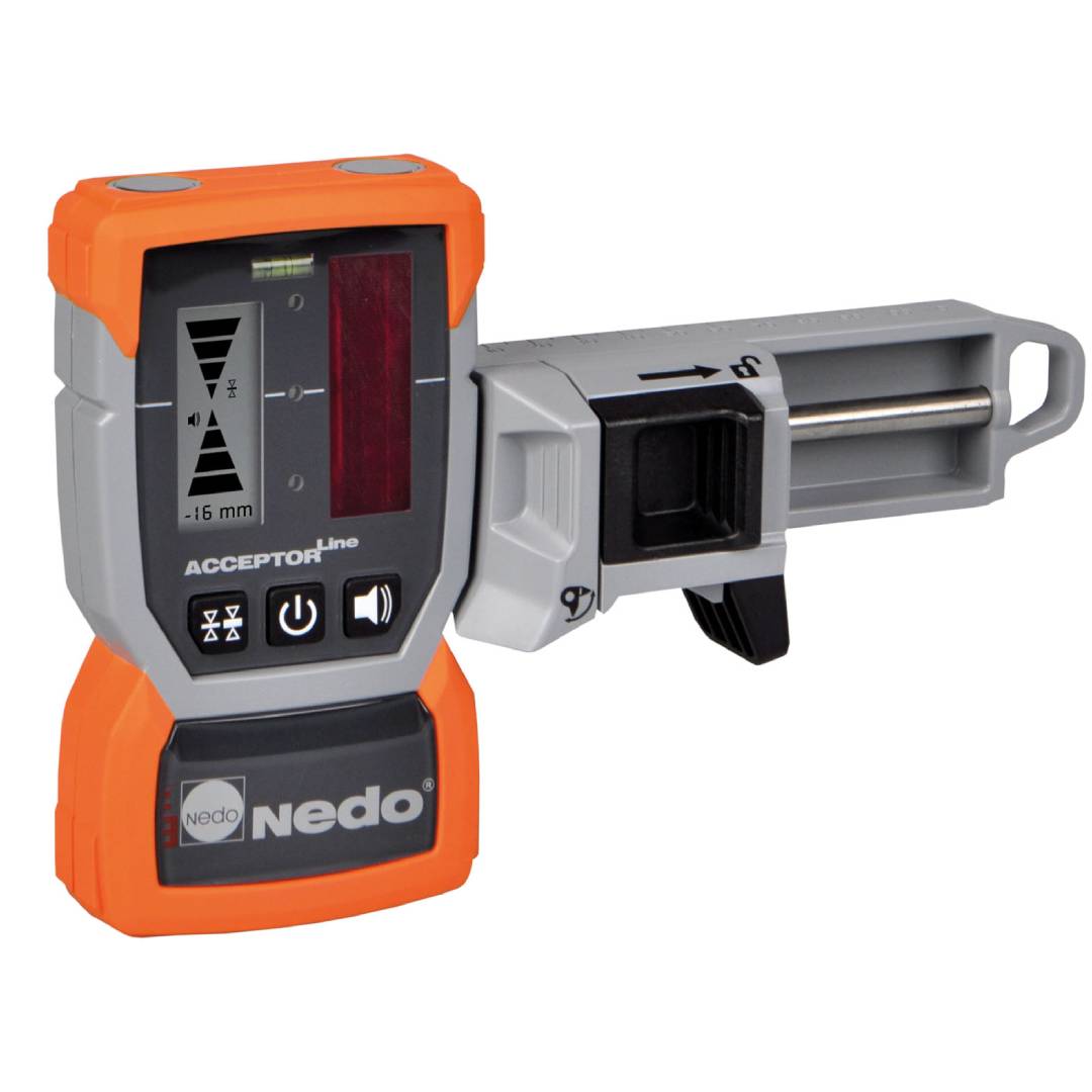 NEDO 430336 Acceptor Line Laser Receiver with mm display and quick clamp