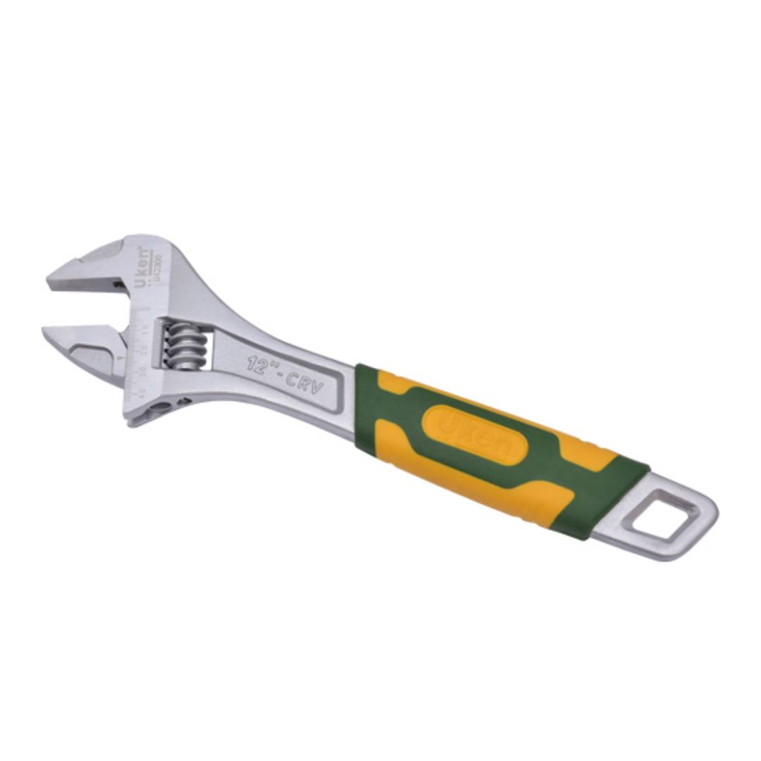 UKEN U42250 Adjustable Wrench 10" With TPR Handle