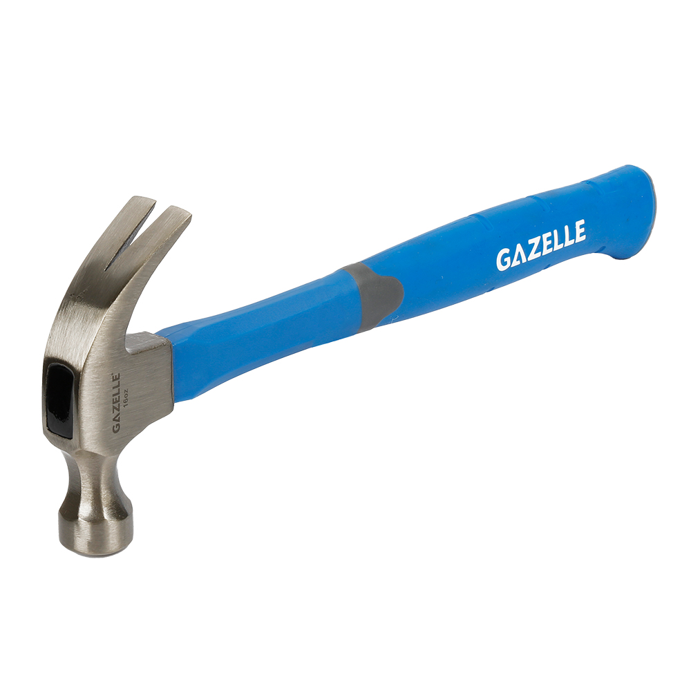 GAZELLE G80166 Curved Claw Hammer With Fiberglass Handle 16oz