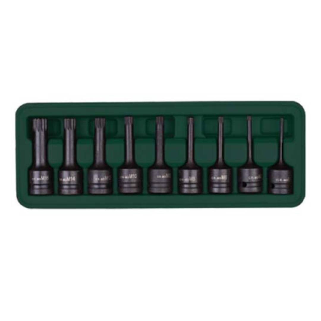 UKEN U1540 Impact Bit Socket Set (Ribi) 1/2" Dr - 9 Pcs