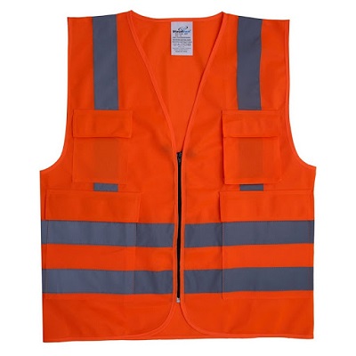 VAULTEX SHT Reflective Fabric Vest with 4 Pockets and Zipper