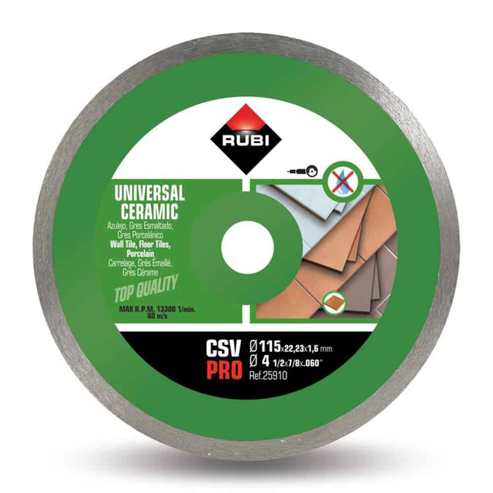 RUBI 25910 Ceramic Tiles Continuous Rim Diamond Blade 115mm