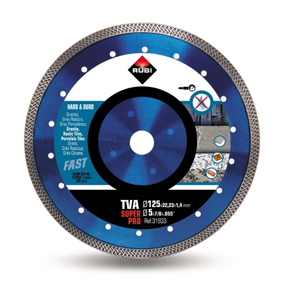 RUBI 31933 TVA-125-SUPERPRO Continuous Diamond Saw Blade 5 In. (125mm)