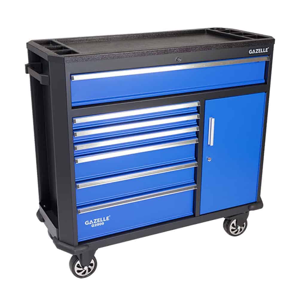 GAZELLE G2909 Rolling Tool Cabinet 7-Drawer 43 Inch