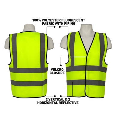 VAULTEX SAJ Reflective Fabric Vest with Piping