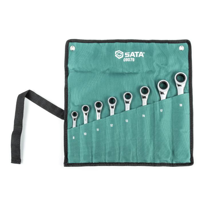 SATA ST09079SJ Metric Double Ratcheting Wrench - 8Pc Set