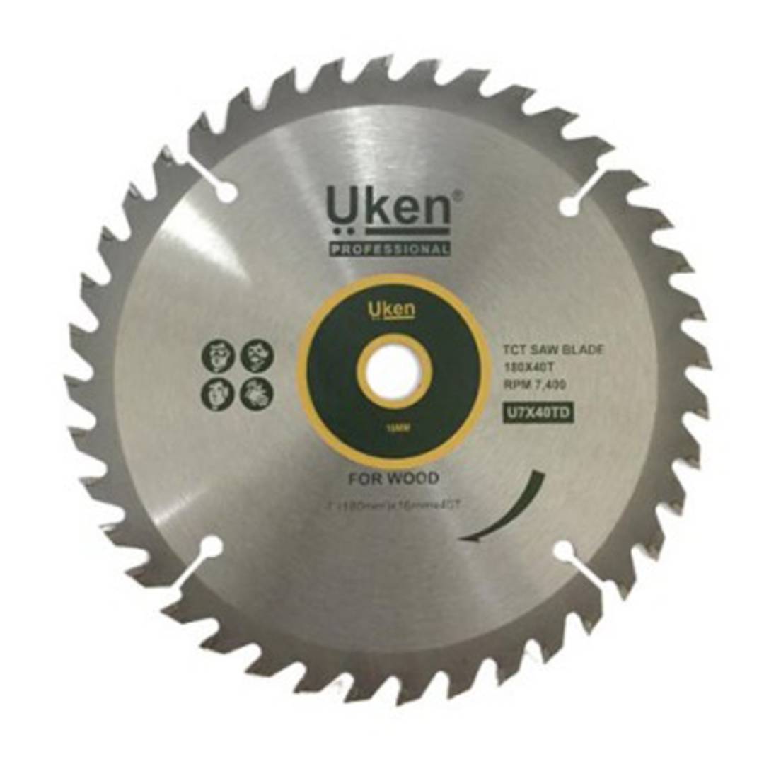 UKEN U7X40TD TCT Saw Blade 7" 40T 16Mm Bore Dia