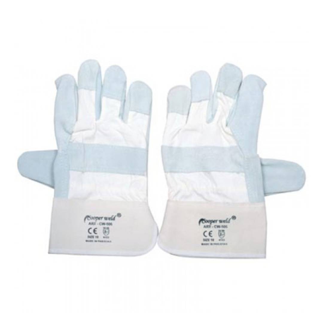 COOPERWELD CW-506 Gloves Leather Grey / White
