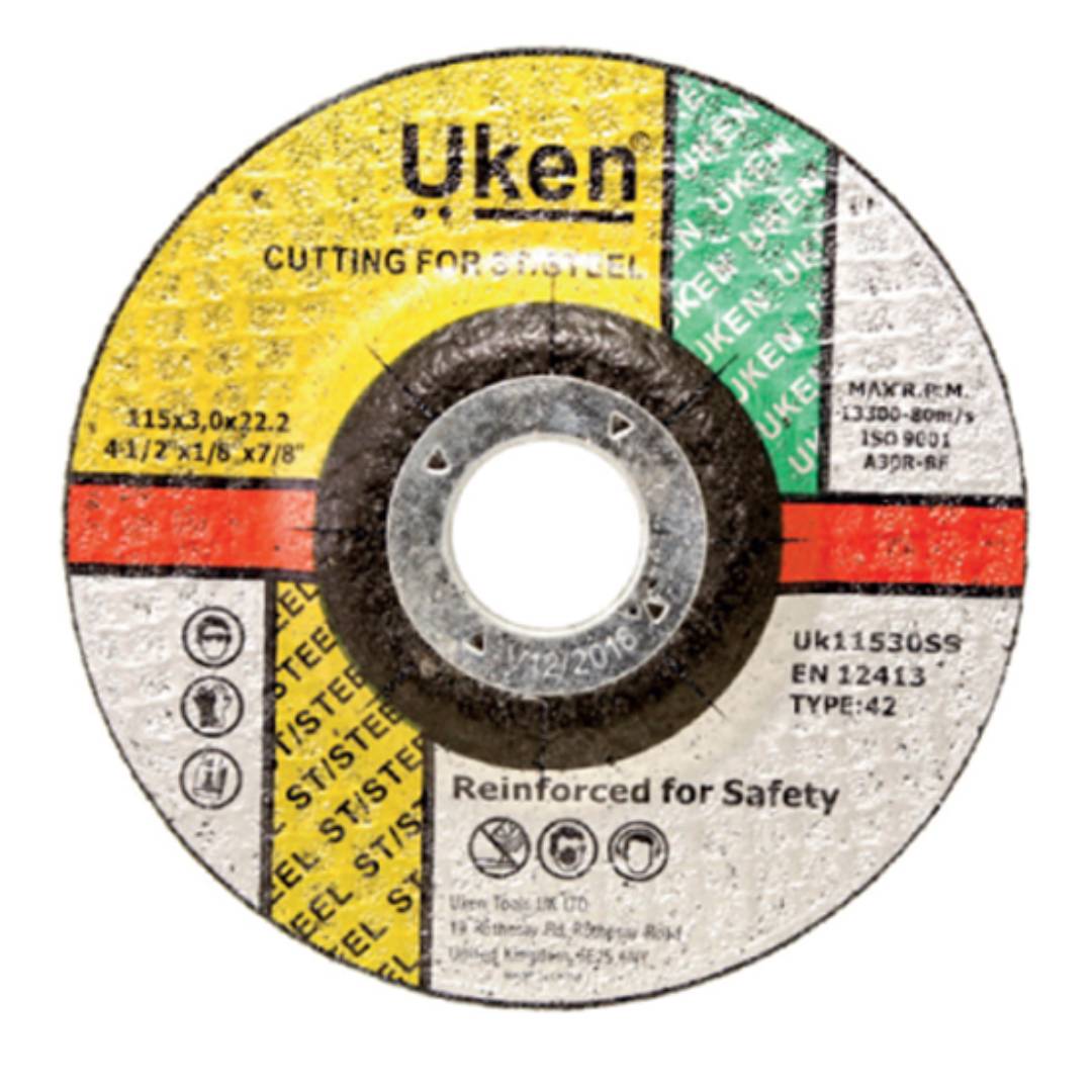 UKEN UK11510224 Cutting Disc S/Steel 4.5" 115 X 3.0 X 22.2