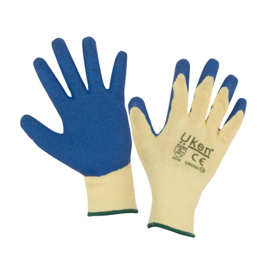 UKEN U5000-9 Gloves Latex Blue Grip (M)