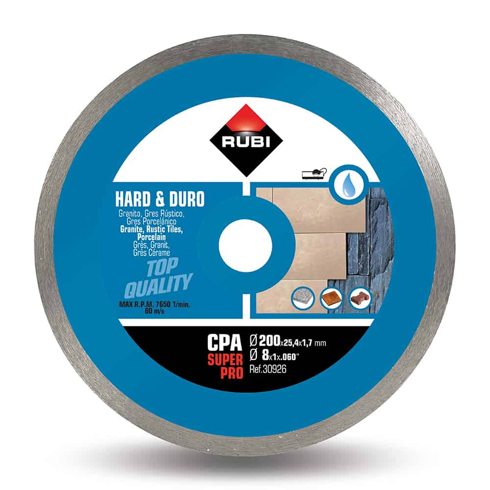 RUBI 30926 Hard Material Continuous Rim Diamond Blade 8 Inches