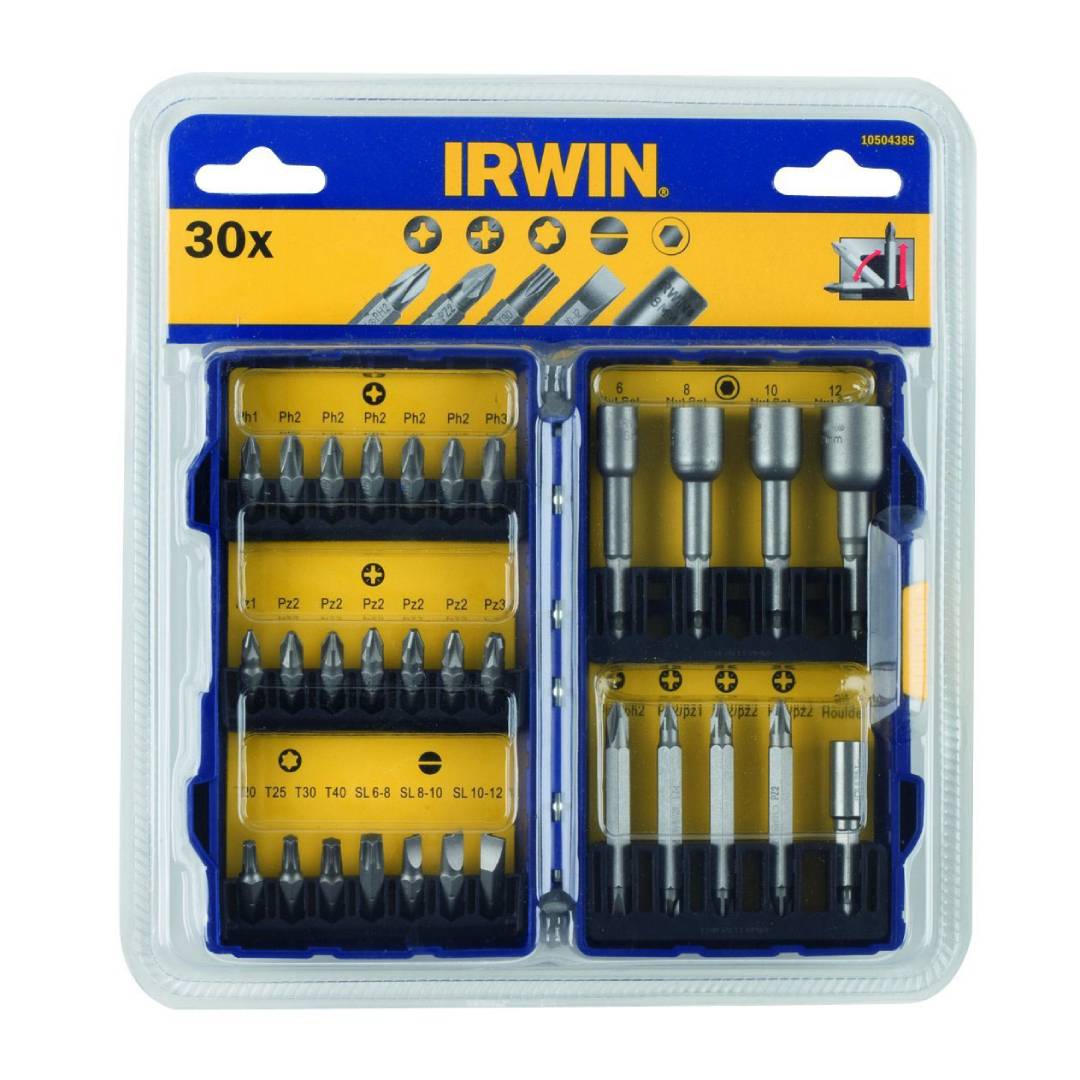 IRWIN 10504385 Pro-Screwdriver Bit Set 30 Pieces
